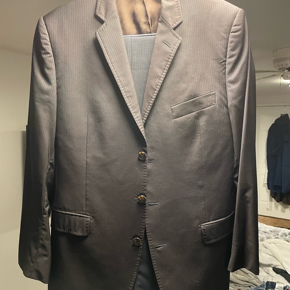 Dolce & Gabbana designer suit.  Black with pinstripes Sport Coat and pants